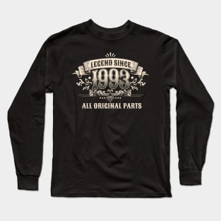 30 Years Old Legend Since 1993 30th Birthday Long Sleeve T-Shirt